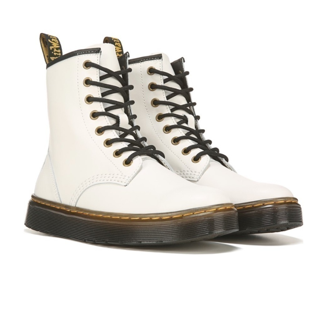 New Dr. Martens White Zavala Combat Boots 10 L 9 M